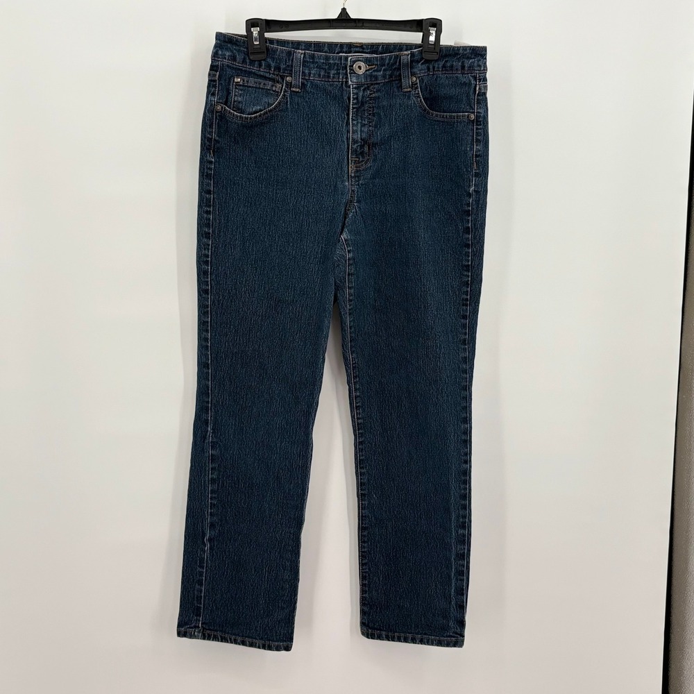 Bandolino Blu Mandie Straight Leg Jeans Dark Wash Blue Size 12 DB2207X Womens